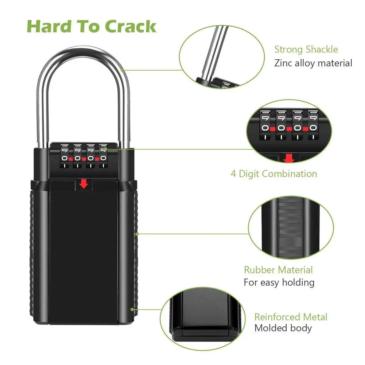 Safe Box Keys Storage Combination Lock Box Key Storage Lock Box 4-Digit Combination Lock Waterproof Indoor/Outdoor