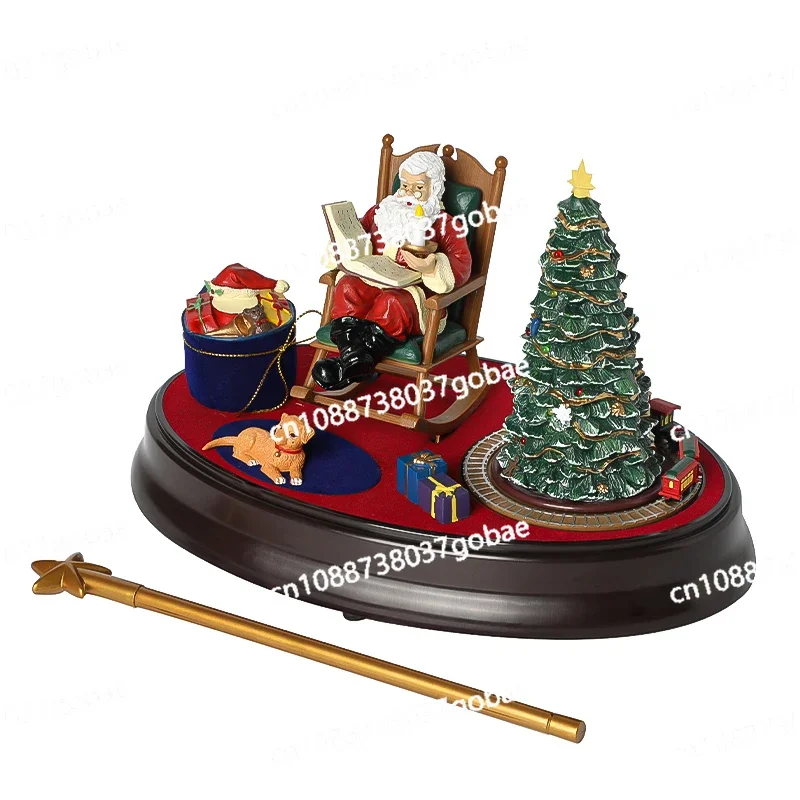 American Mr.Christmas Santa Claus Wooden Music Box Music Box Wife Birthday Christmas Gift