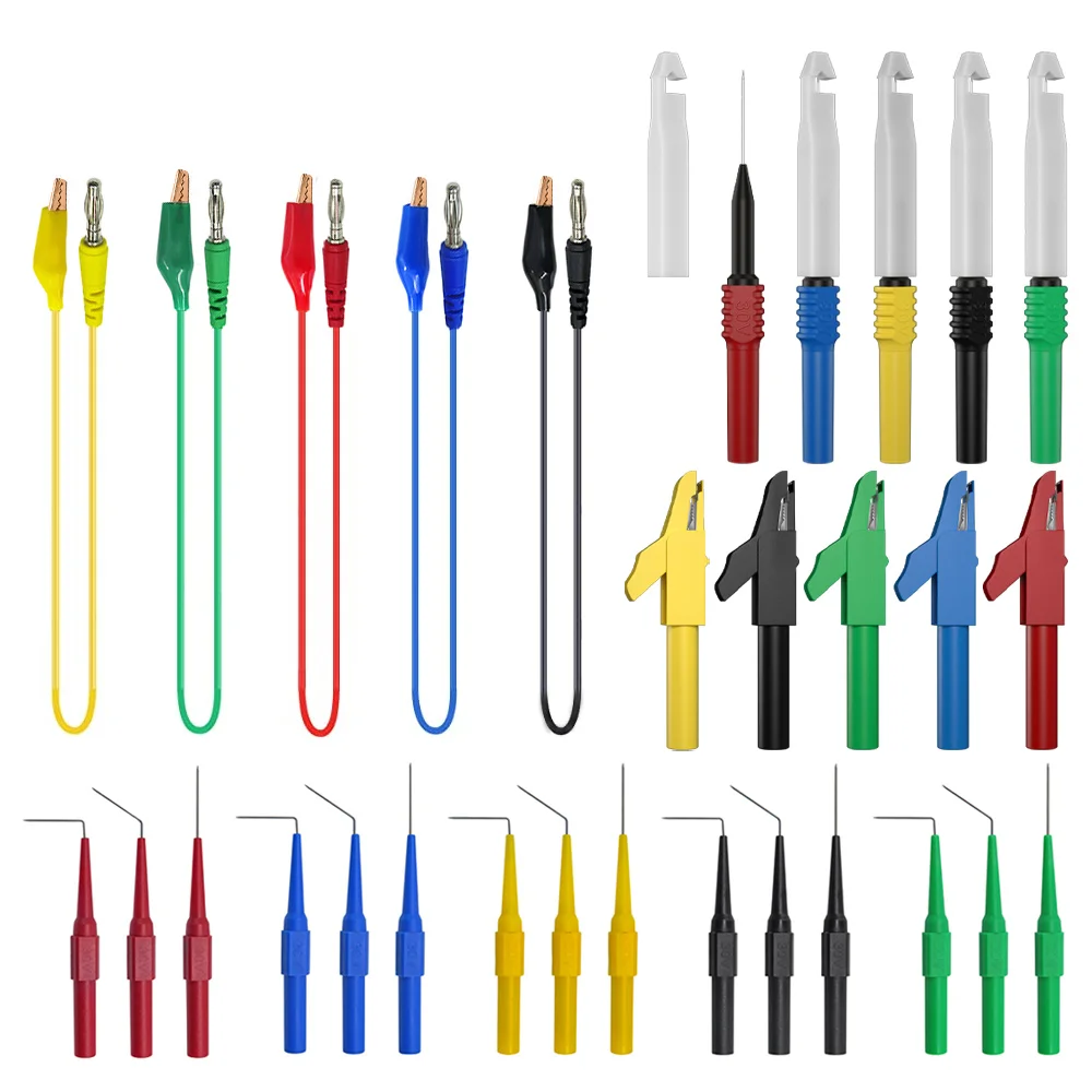Multimeter 100 cm Messleitung Kit Krokodilklemmen auf 4 mm Bananenstecker Testsonde Kit Elektrische Testwerkzeuge JT8009