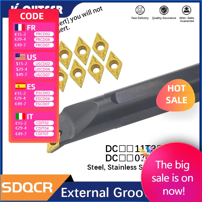

Токарная пластина SDQCR, твердосплавная пластина для токарного станка, S08K-SDQCR07, S16Q-SDQCR11, SDQCL