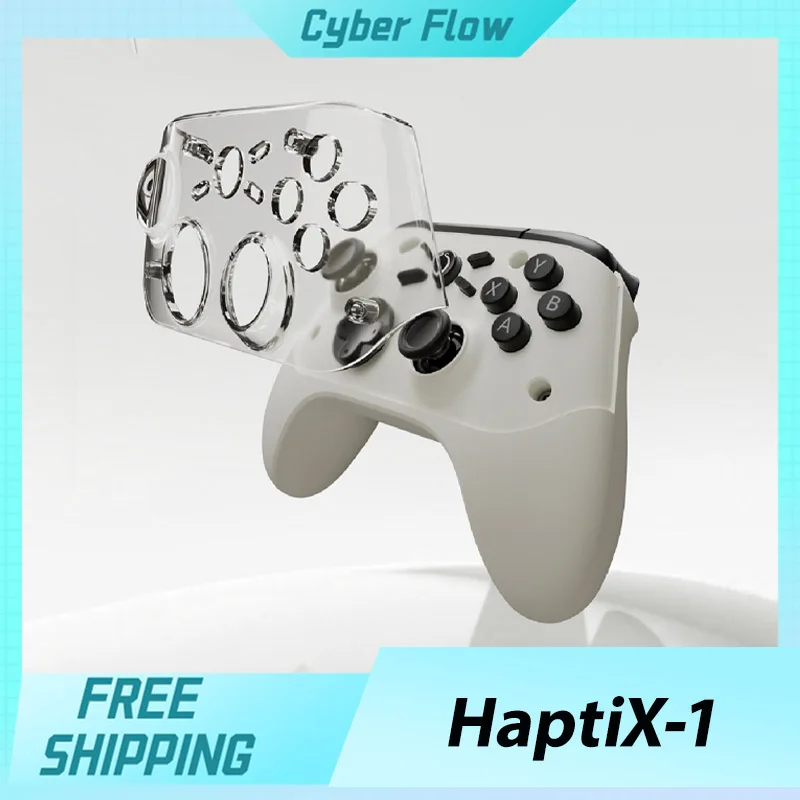 Беспроводной игровой контроллер Gripure HaptiX-1 8K с емкостным джойстиком, Bluetooth, датчиком движения, микро-велюровой отделкой, белый, для Switch и ПК