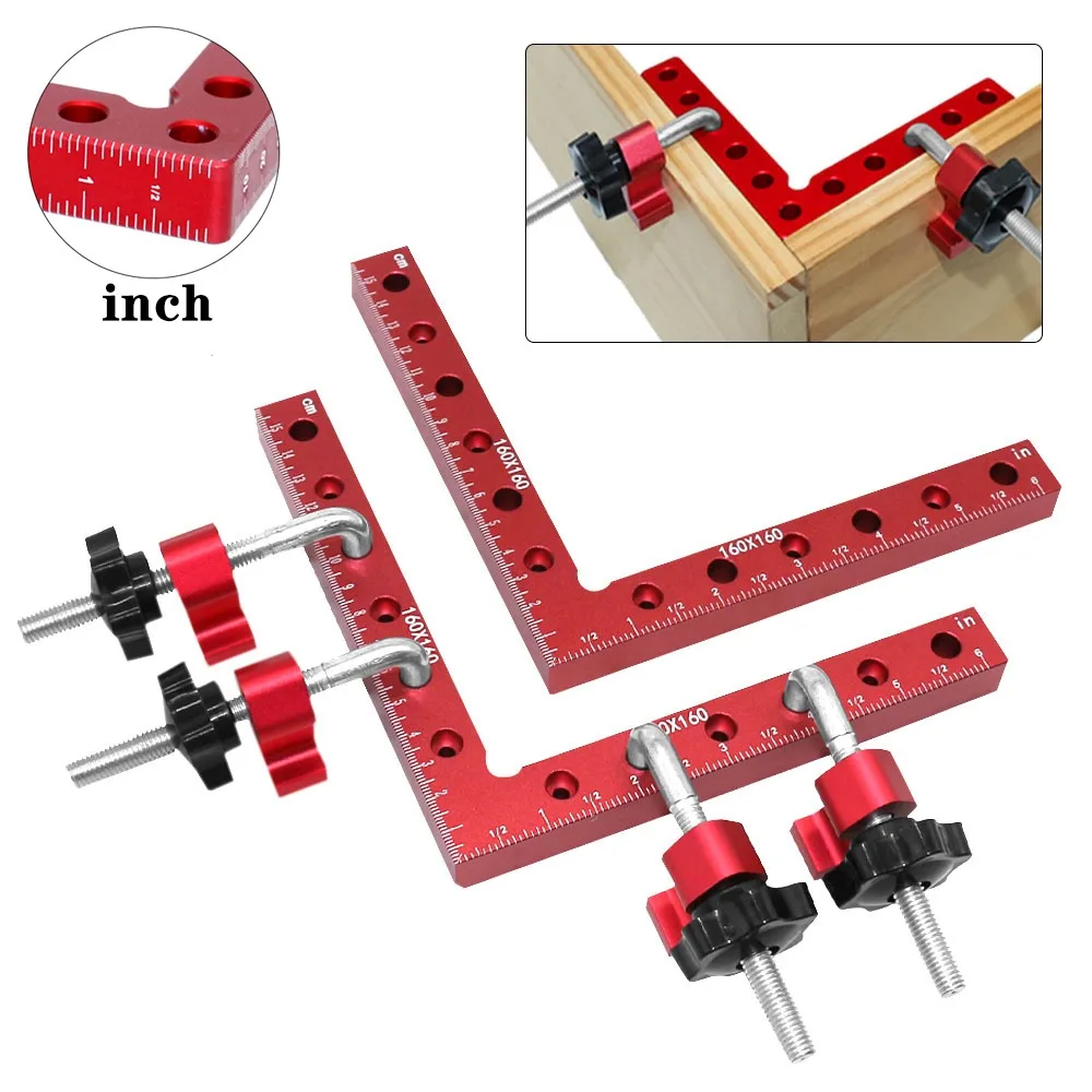 

2Pack 90 Degrees Positioning Squares Right Angle Clamp,Aluminium Alloy L-Type Corner Clamp Woodworking Carpenter Clamping Tool