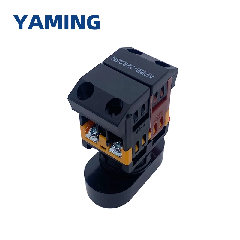 푸시 단추 스위치, 220V AC ON/OFF 시작 중지 APBB-22N, 순간 리셋, LED 조명, 두 위치, 22mm
