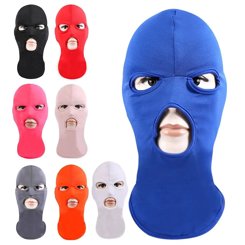 New 3 Hole Full Face Mask Sunscreen Helmet Liner Cycling Mask Breathable Fabric Balaclava Hood Outdoor