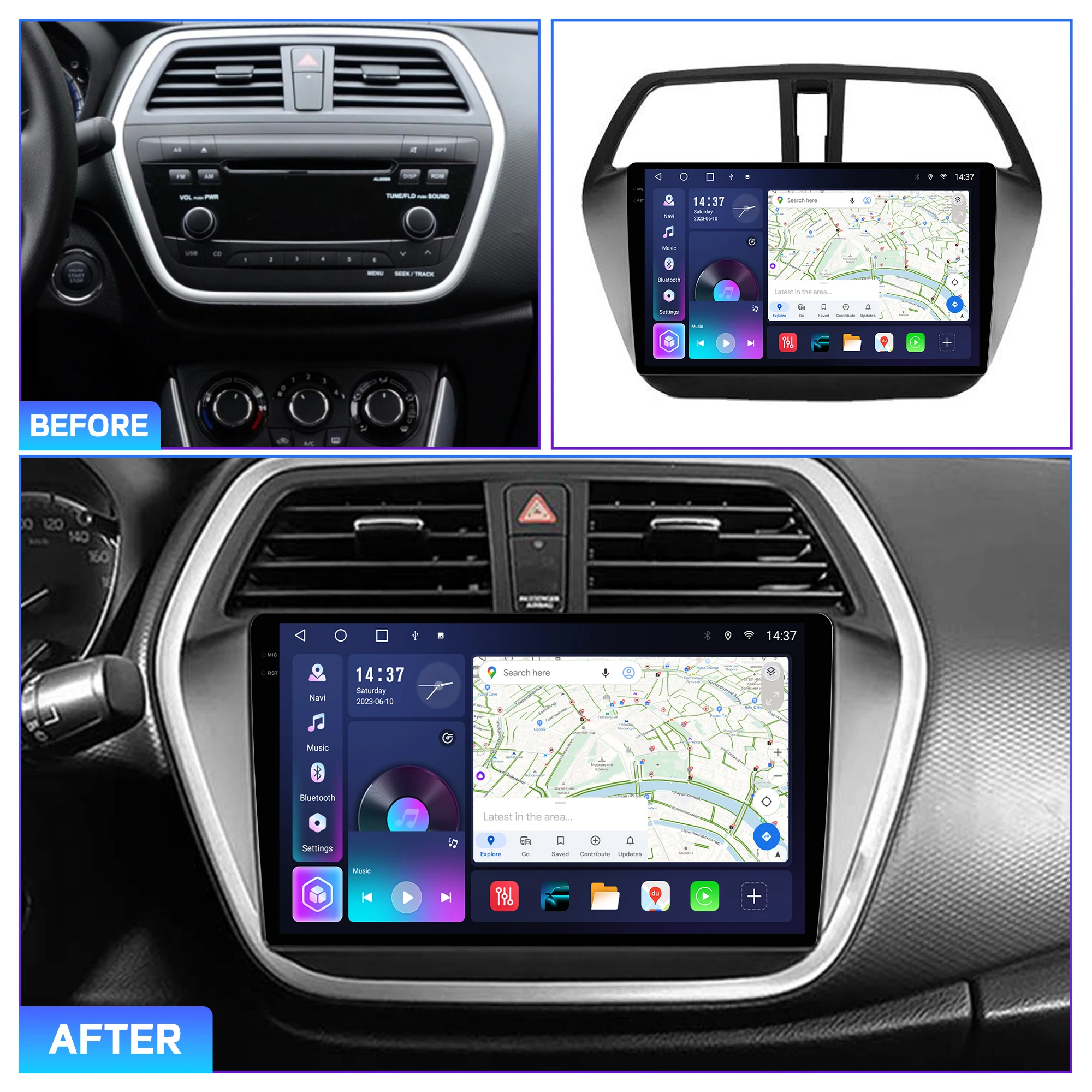 Penhui for Suzuki SX4 S-Cross 2012-2016 Android Car DVD Multimedia Player Screen Audio Video 2 Din DSP Bluetooth CarPlay Radio
