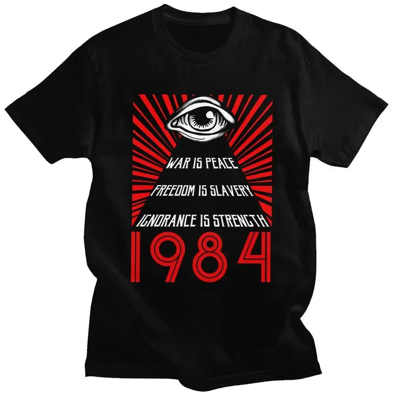 1984 George Orwell Big Brother T-Shirt Pure Cotton Tees Shirt Summer O Neck Tshirt Casual Short-Sleeve For Men Birthday Gift