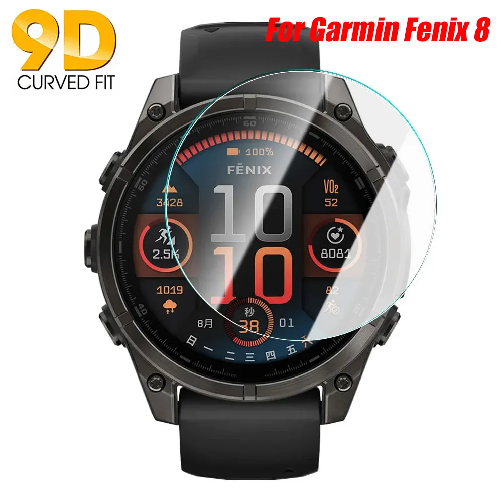 Gehärtetes Glas für Garmin Fenix 8 51 mm Displayschutzfolie, kratzfest, klare Filme für Garmin Fenix8 47/43 mm Schutzglas