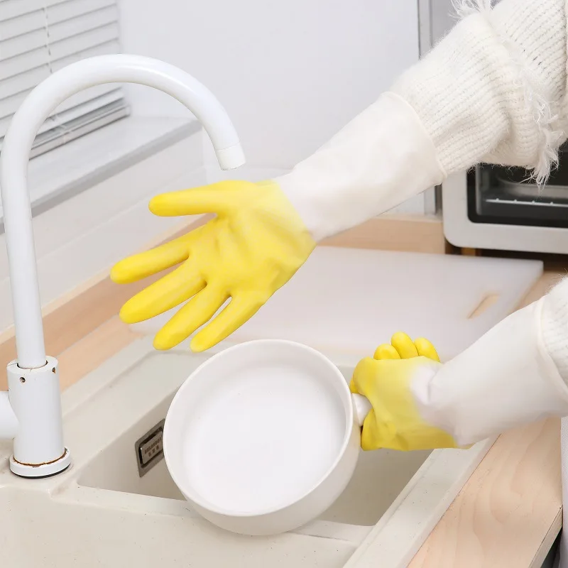 2/1Pairs Silicone Cleaning Gloves Dishwashing Cleaning Gloves Scrubber Dish Washing Sponge Rubber Gloves Cleaning Tools