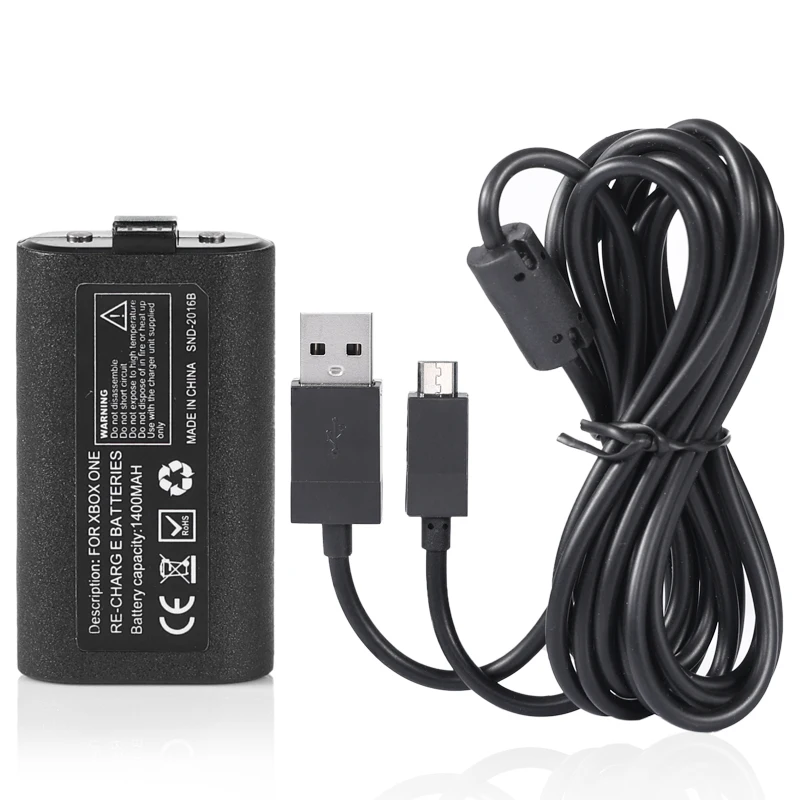 

1400mAh Rechargeable Battery Pack with USB Charging Cable for XBOX ONE Wireless Controller Gamepad Joypad