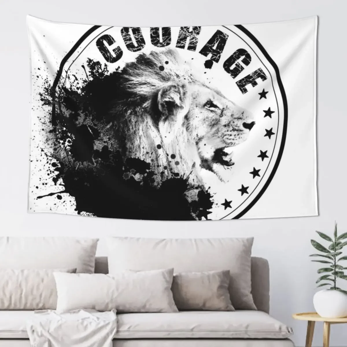 

Lion Courage Wildlife Inspire animal Tapestry Room Decorations Aesthetic Cute Room Things Bathroom Decor Tapestry