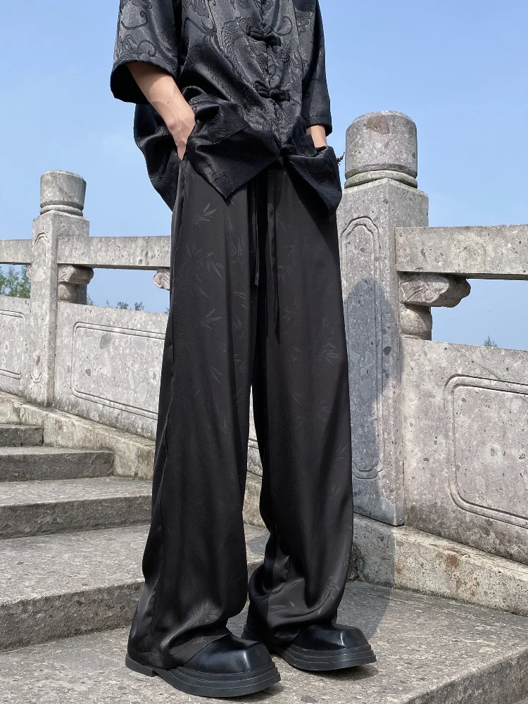 

New Chinese Sle Men's Summer Thin Straight Leg Casual Loose Drapey Long Pants Faionable Youthful Qui Dry Breathable