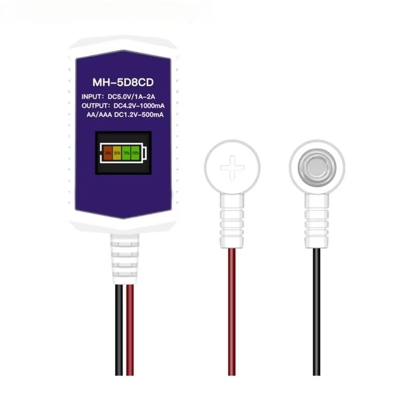 USB Charging Cable For 18650 21700 Batteries Featuring Digital Screen And Intelligent Overcharge Protections