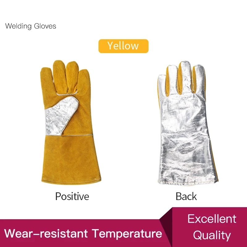 Leather Forge/Mig/Stick Welding Gloves Heat/Fire Resistant, Mitts for Oven/Grill/Fireplace/Furnace/Stove/Pot Holder welding