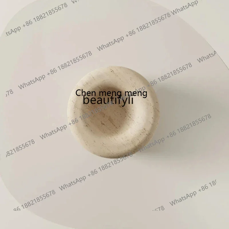 CC182Natural mesa de centro creativa de forma especial para sala de estar de vidrio con borde de travertino mesa de centro pequeña medieval R