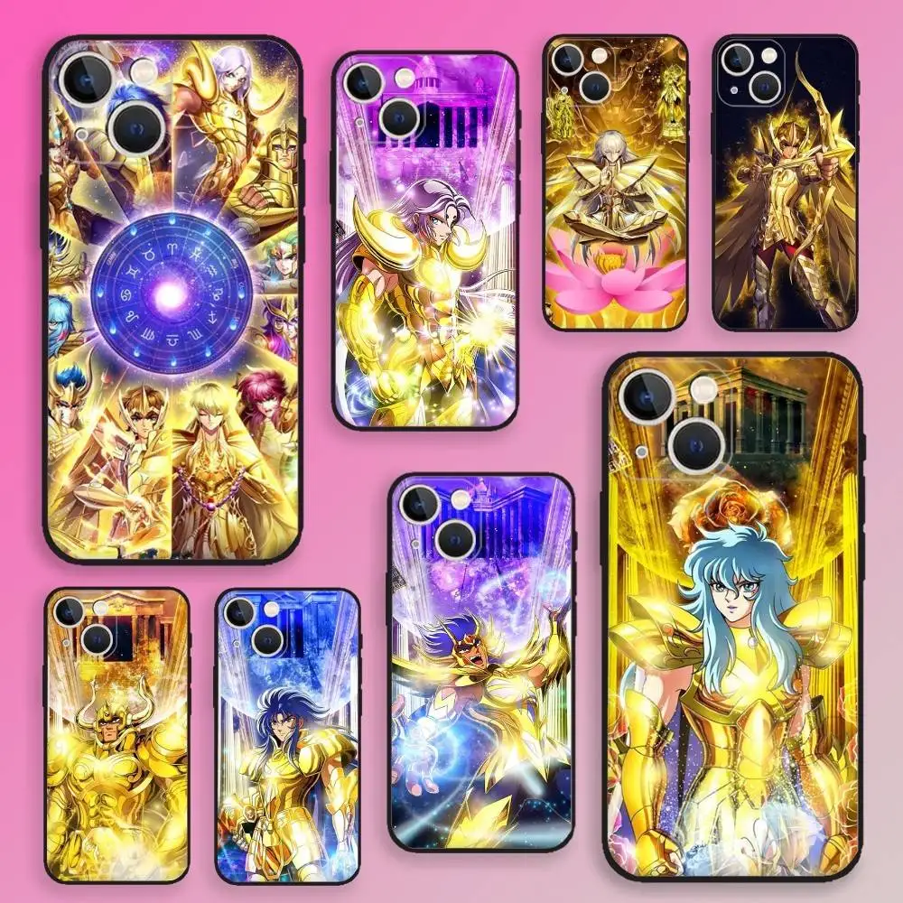 

S-Saint S-Seiya Phone Case For iPhone 16,15,14,13,12,11,Plus,Pro Max,XS,X,E,SE,Mini Soft Silicone Black Cover