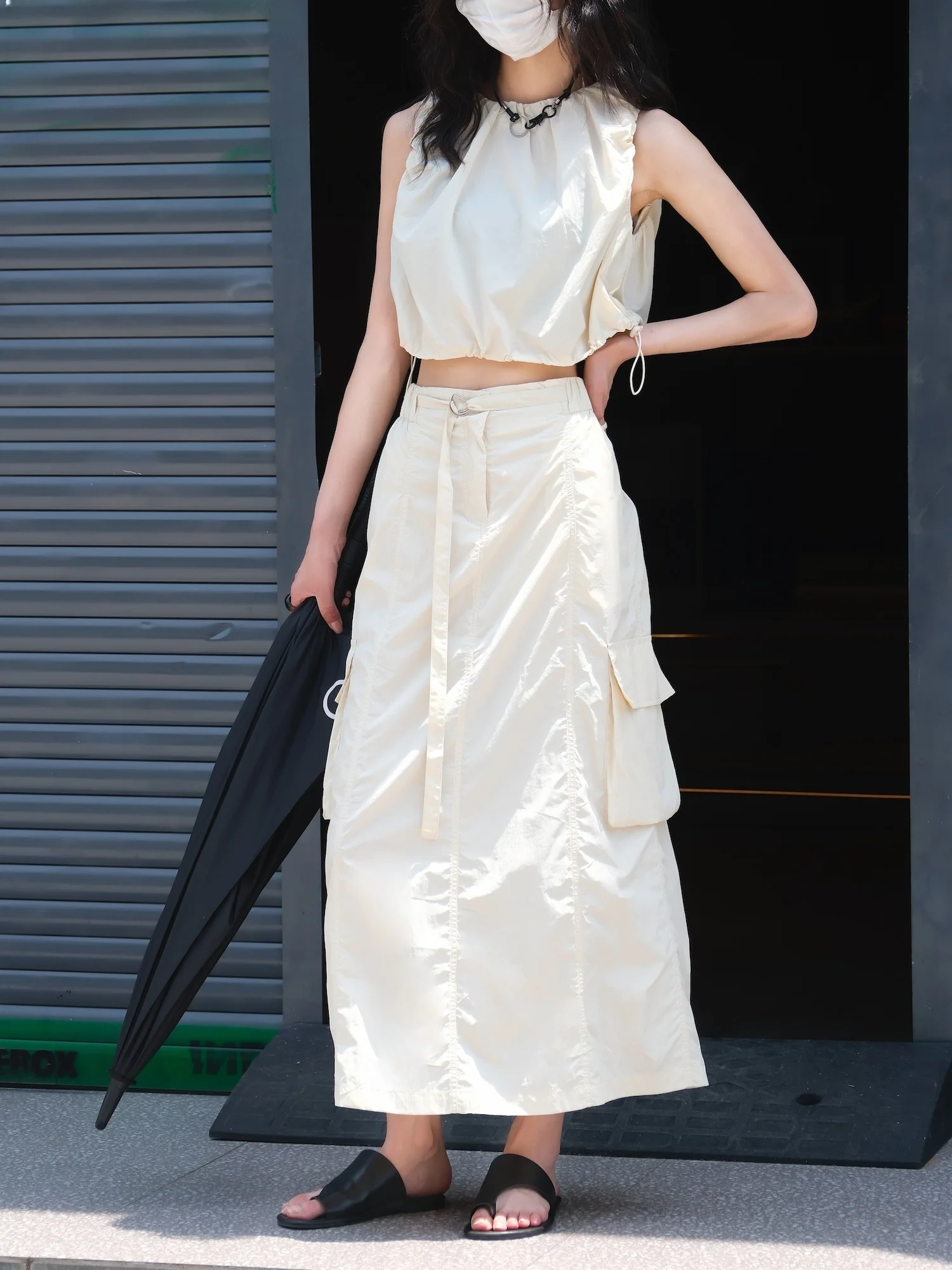 

Новый летний комплект: жилет с высокой талией и свободной юбкой в корейском стиле для повседневной носки