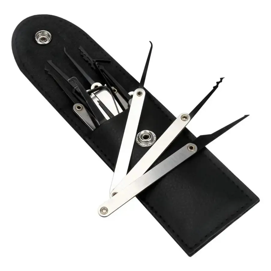 15 stks Ontgrendeling Lock Pick Set Sleutel Extractor Hangsloten Kit Slotenmaker Pick Training Kit Pin Gebroken Sleutel Handje Slotenmaker Gereedschap