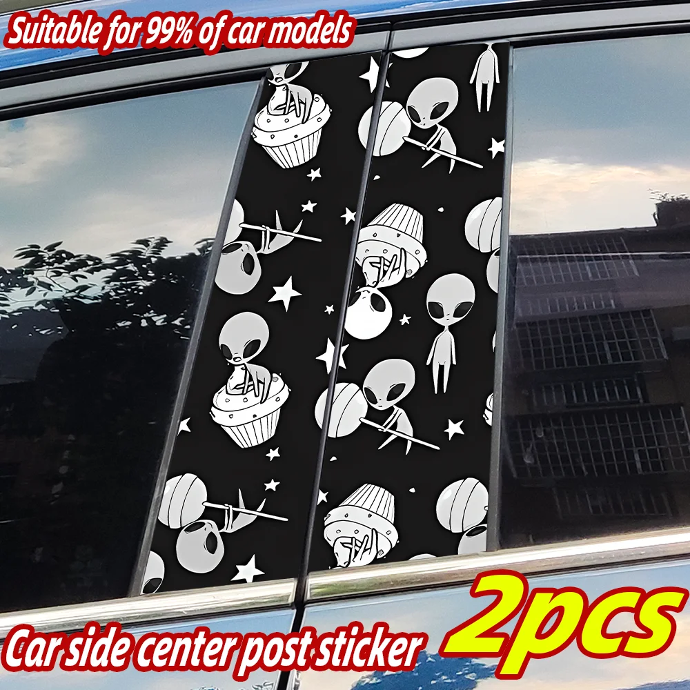 

Alien Spaceship Car Stickers Funny Auto B Pillar Waterproof Decor Cover Scratches Car Doors Pillar Sunscreen Decals Accessories