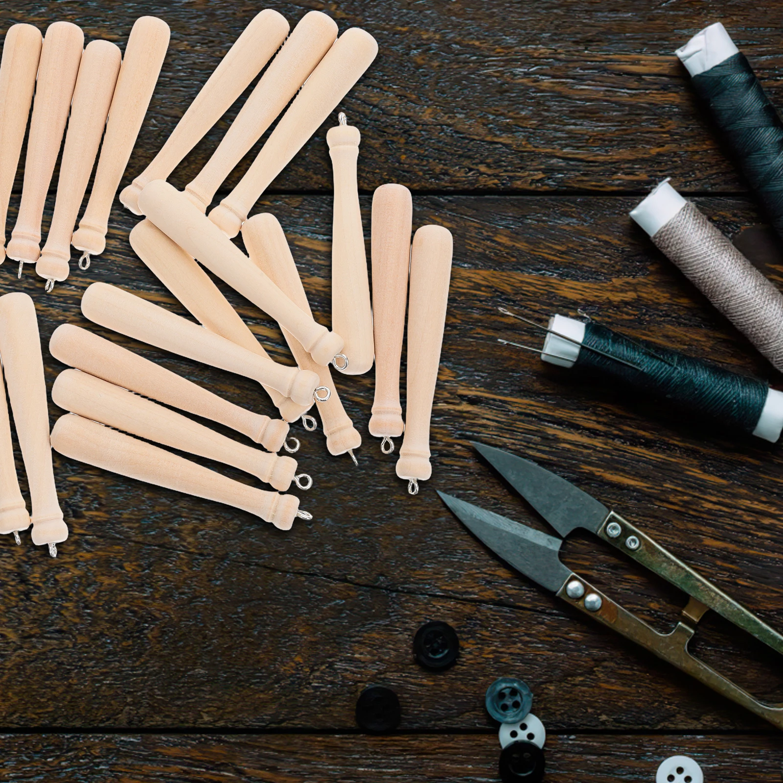

20pcs Wooden Baseball Bat Pendant Mini Jewelry Charms Craft Supplies Keychain Projects Accessories Diy Decorations Sport Theme