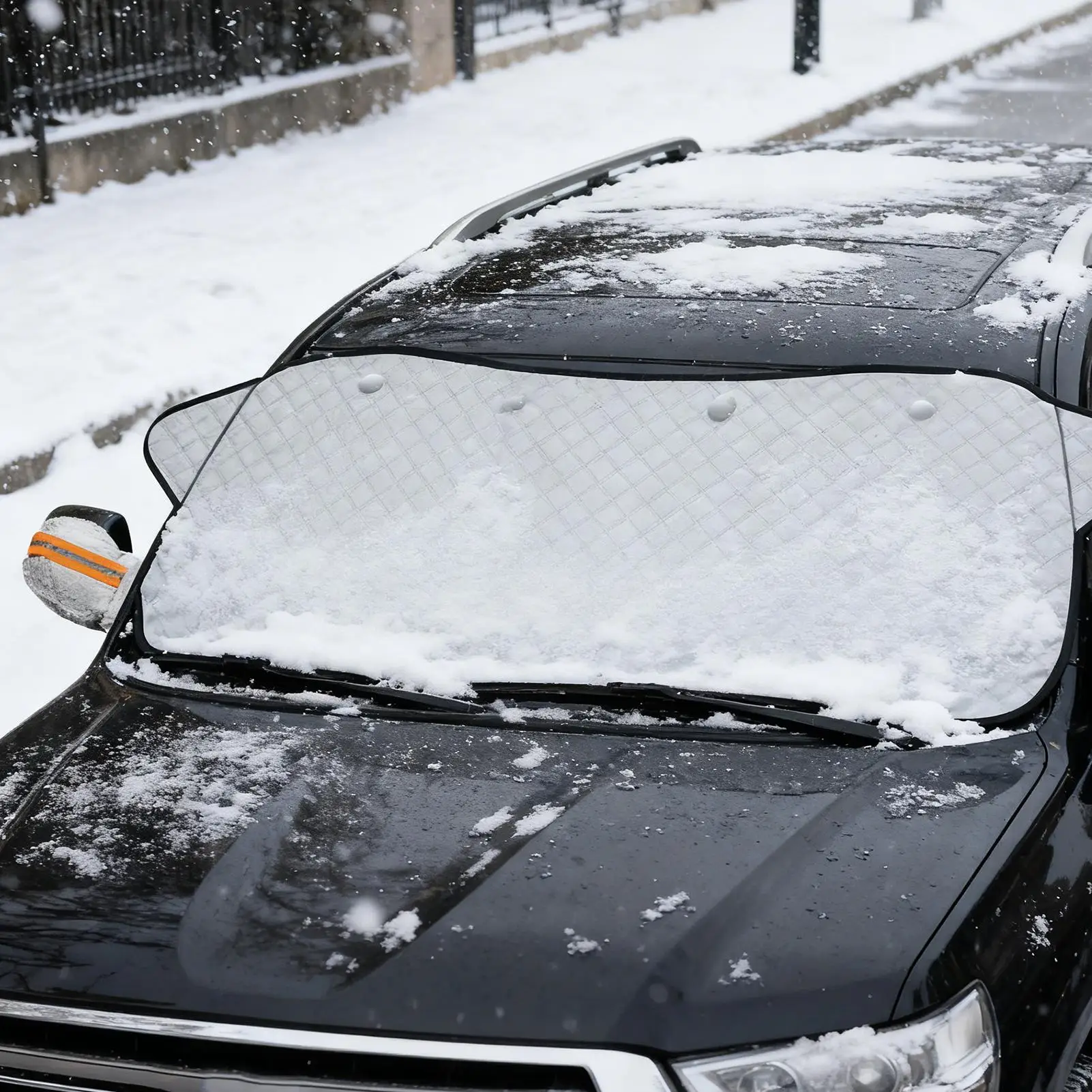 

Windshield Cover for Ice And Snow 4-Layer Magnetic Waterproof Protector Snow Cover Protector Car Front Window Sun Shade Cover