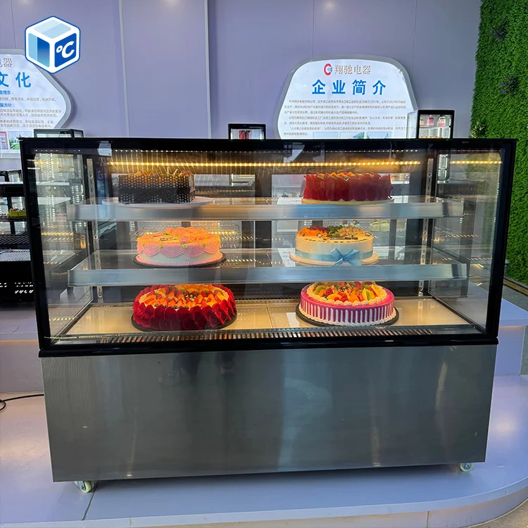 940x686x1215mm BJD-170 Commercial Cake Display Refrigerator Fan Cooling R290 2 Shelf LED Bakery Cafe Supermarket Display Case