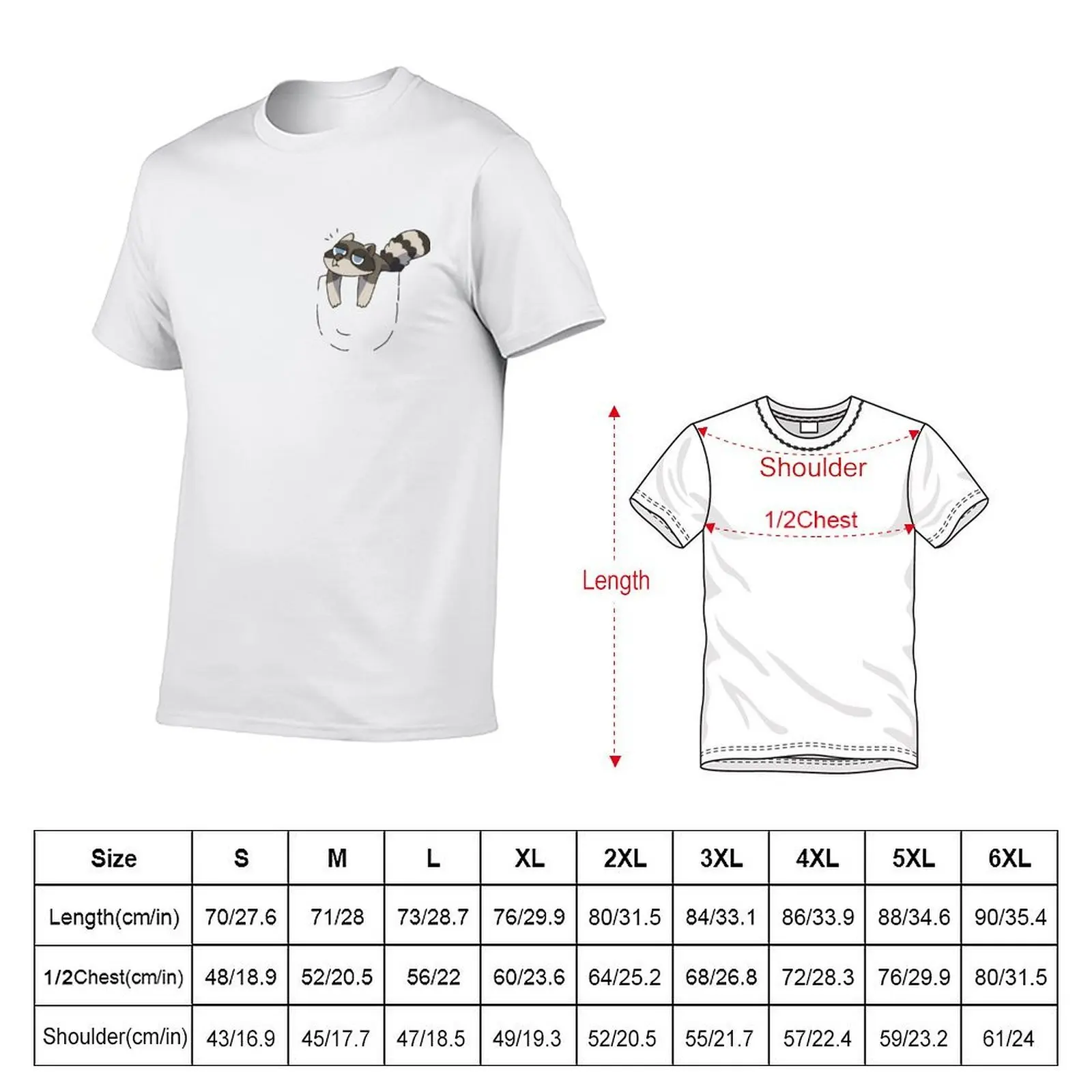 Pocket Raccoon T-Shirt t shirt man luxury graphic t shirts for man T-Shirt