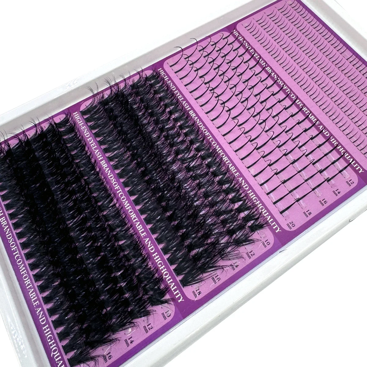 HBZGTLAD Spikes Wimpern-Cluster, Wispy Wimpern, 20 Reihen Wimpern, DIY Spiky Wimpernverlängerung, Manga Cluster Wimpern