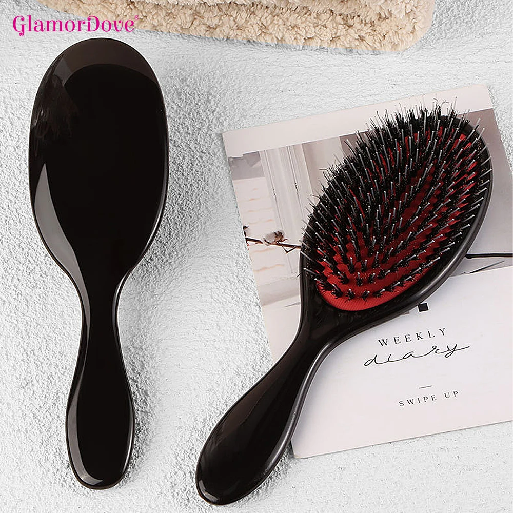 

Salon Boar Bristle Hair Extension Brush Hairdressing Detangling Brush Combs Head Scalp Massager Brush Comb Anti Static Hair Comb