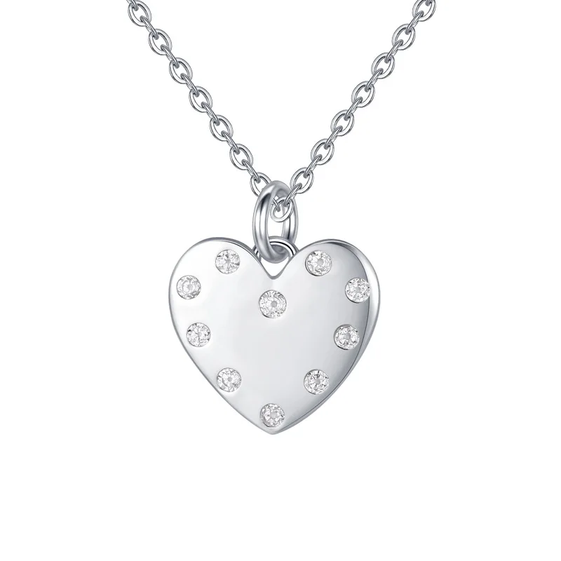 

Factory Wholesale Zircons Stirling Silver Jewellery Fine Jewelry S925 Heart Necklace 925