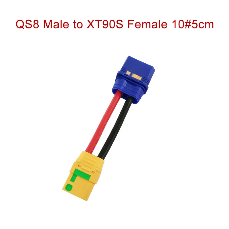 QS8-S Anti-ignition Male Connector to XT90 XT60 TRX EC5 Plug Adapter Cable for Plant Protection Machine Lithium Battery