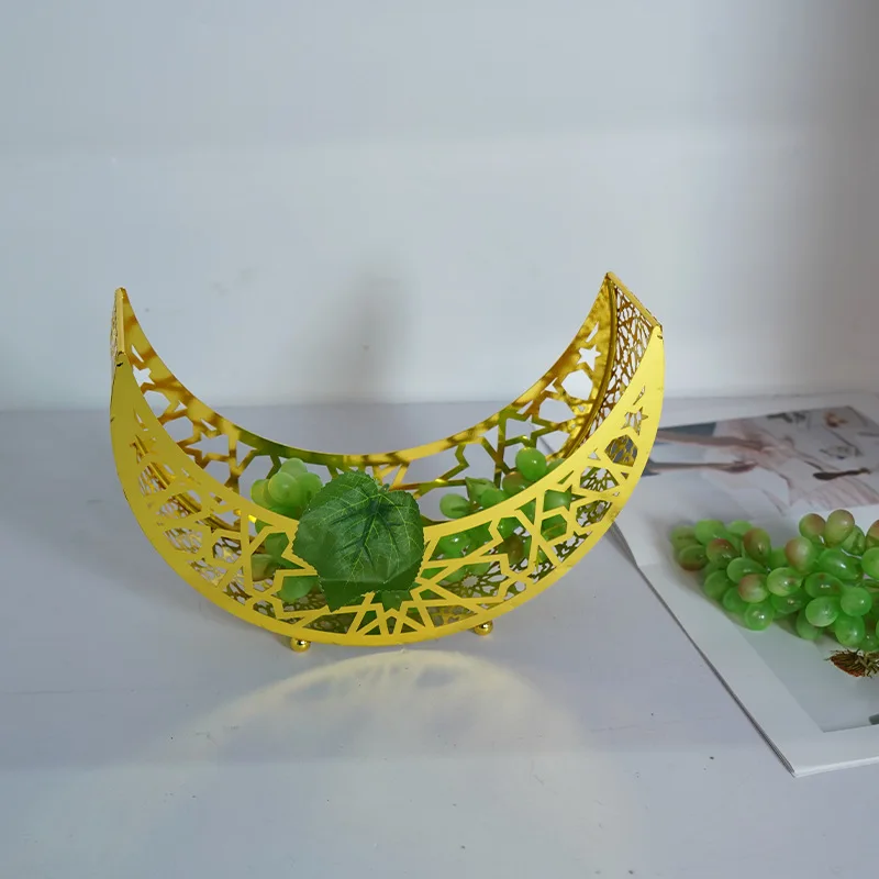

Middle East Arab Festival Electroplating Iron Art Hollow Home Crafts Fruit Plate Ornament Decoration