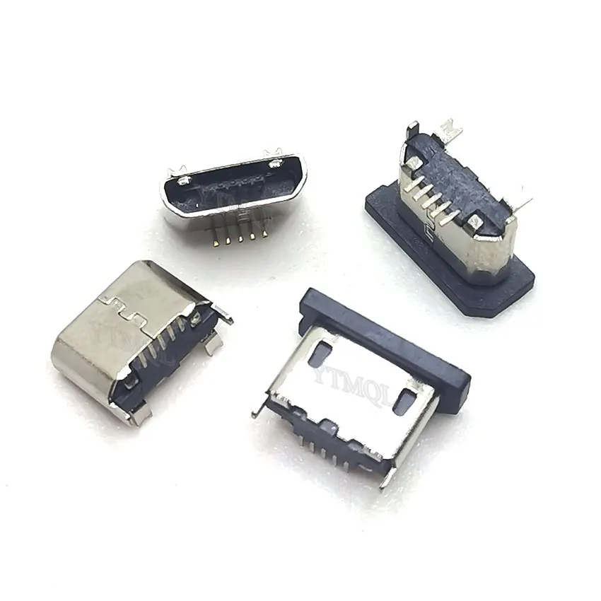 10PCS Micro USB Jack 5P 5pin Mini Connector 90 180 Degree Vertical Patch Mobile Charging Port Jack Socket Dock