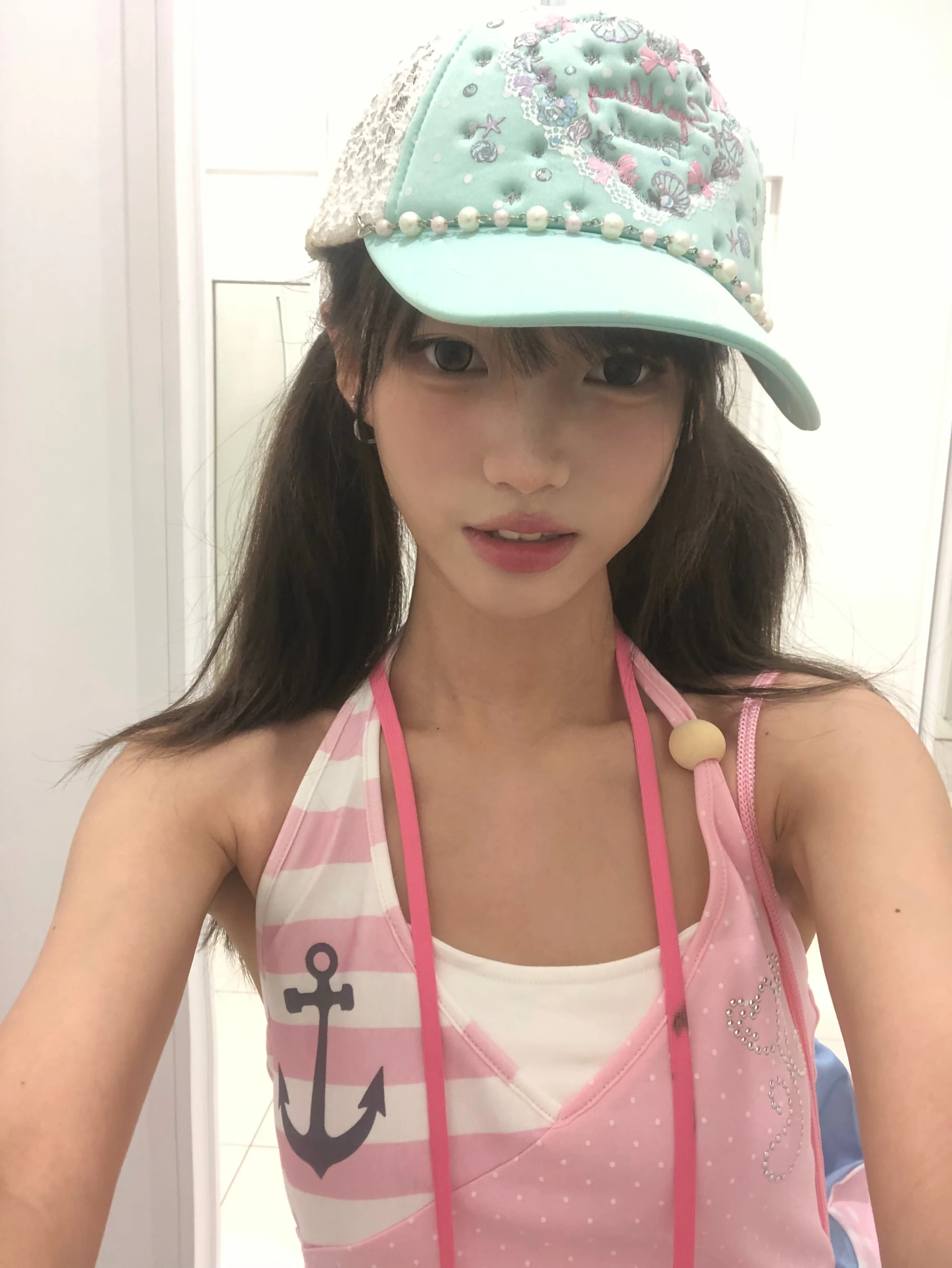 Karrram Japanisches Y2k Pink Halter Top 2000er Cutecore Strass-Print Tanktop Vintage Harajuku Patchwork Ärmelloses Top Kawaii – Detail 8