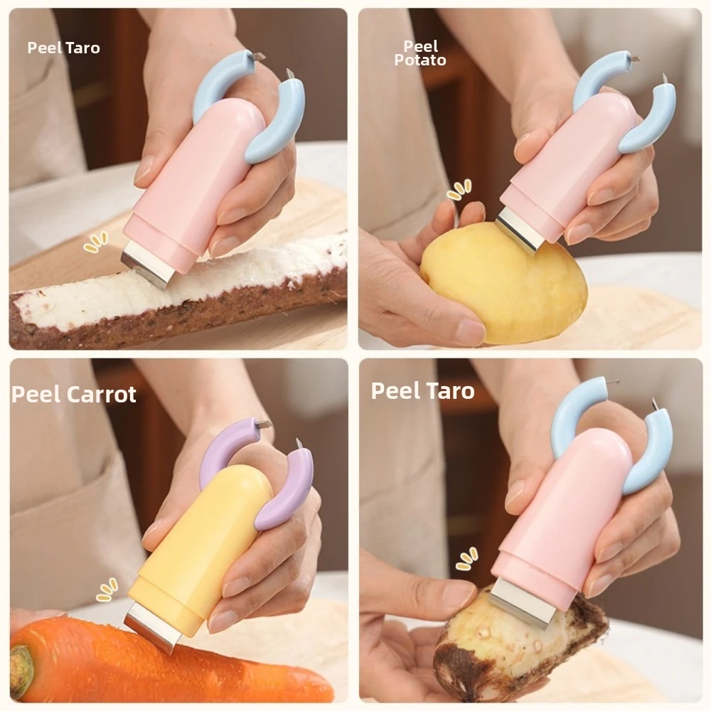 2in1 Garlic Peeler Peeling Function Clip Structure Garlic Peeling Tool Scraping Function Ginger Cleaning Tool Garlic Preparation