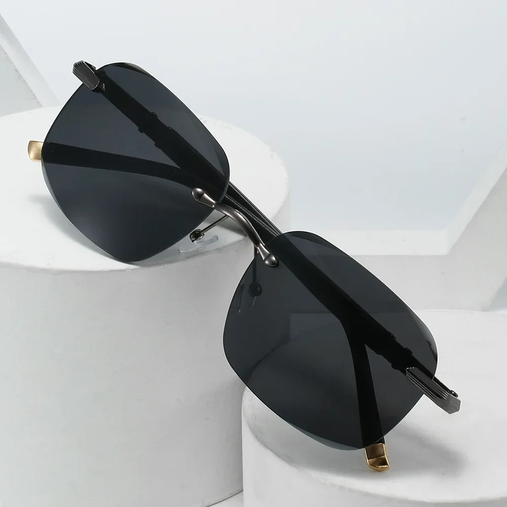 جديد وصول إطار معدني مستطيل النظارات الشمسية أزياء النساء الرجال مربع نظارات شمسية للإناث الذكور بدون شفة النظارات الشمسية للإناث #5