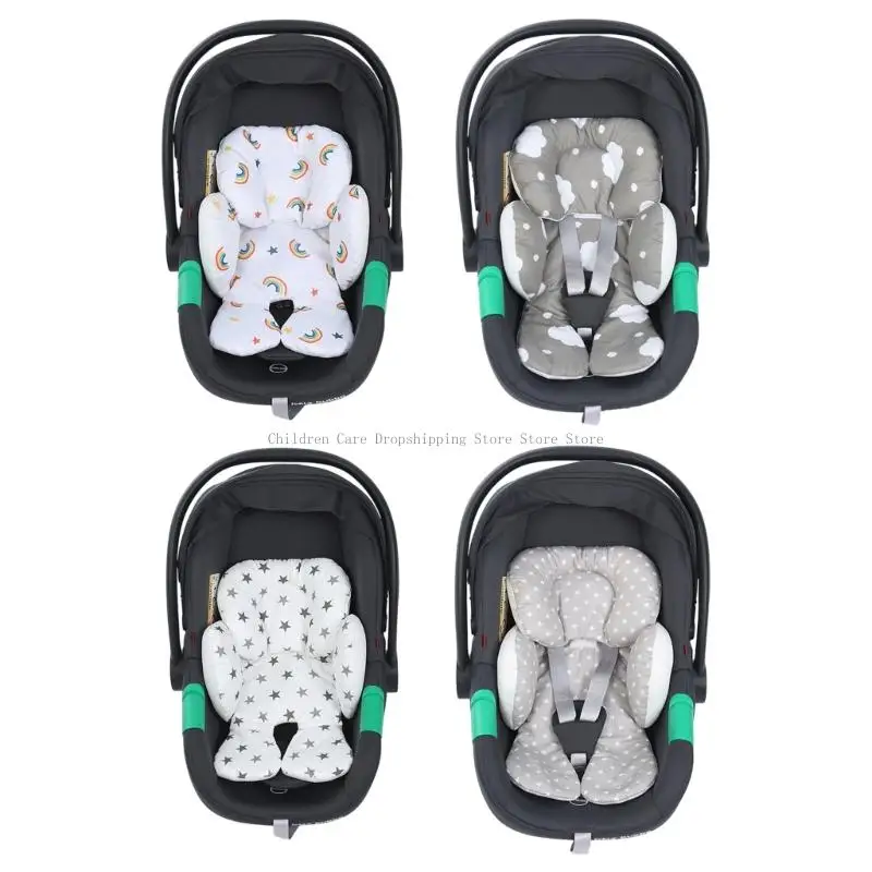 

Breathable Cotton Strollers Pad Cushion with Mesh Detail Double Sided Design for Infant Carriers and Swing