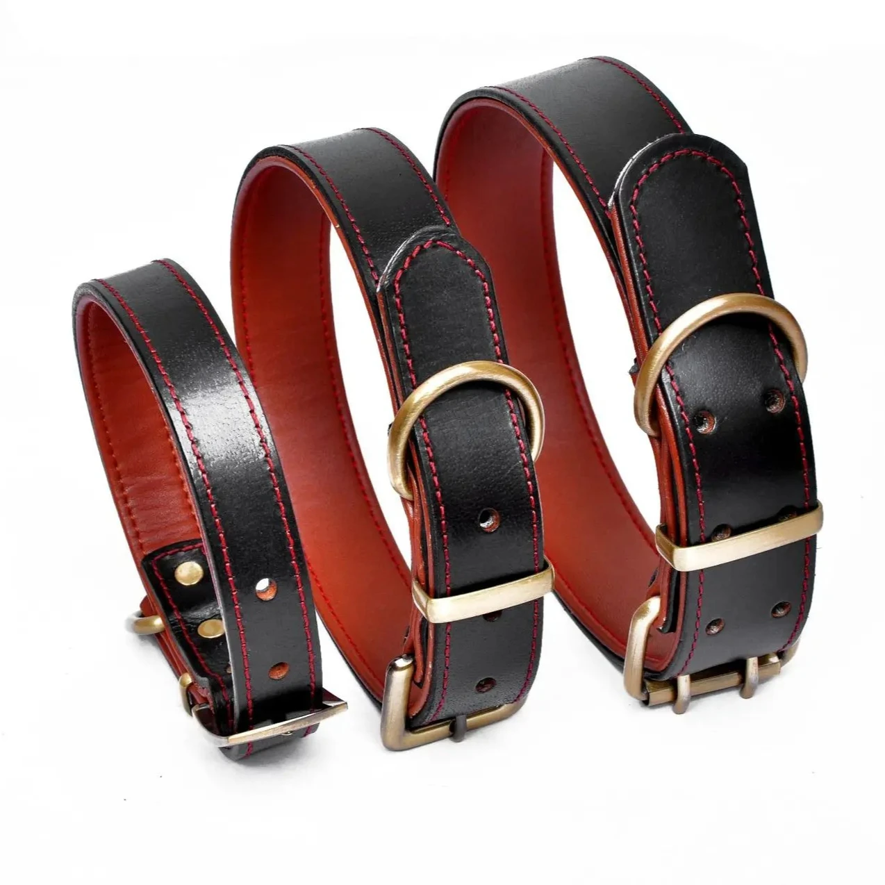 

Роскошный ошейник для собак из натуральной кожи, мягкая кожа из коровьей шкуры с подкладкой, для средних и крупных собак, золотистый ретривер, лабрадор, ротвейлер.