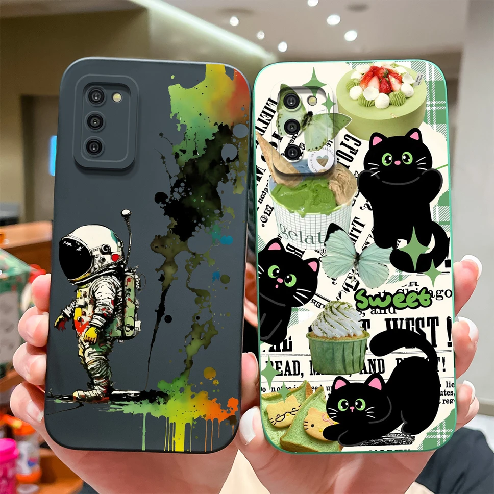 For Samsung Galaxy A02S M02S F02S Phone Cases Cute Creative Style Soft Liquid Silicone Shockproof Protective Back Covers Fundas image 2