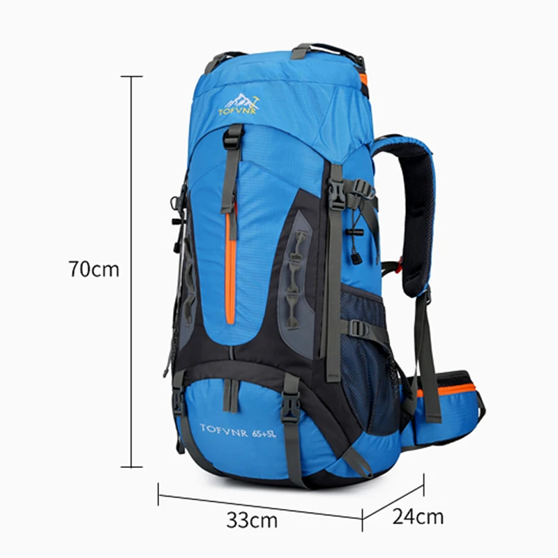 Hiking Backpack Men and Woman 70L Large Capacity Travel Bag Outdoors Waterproof Mountaineering Backpacks Camping Equipment