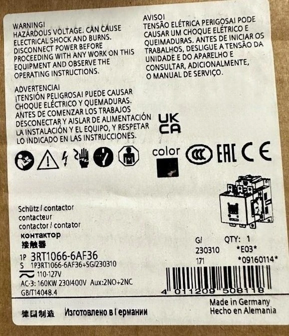 Brand New 3RT1054-6AF36 3RT1055-6AF36 3RT1056-6AF36 3RT1064-6AF36 3RT1065-6AF36 3RT1066-6AF36 3RT1075-6AF36 Fast Delivery