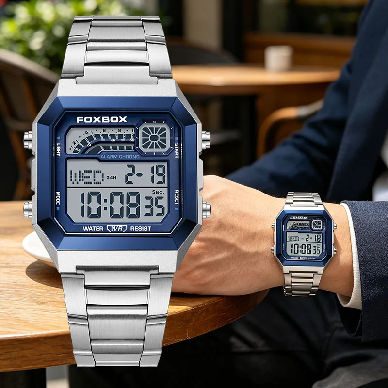 

LIGE 2026 watches for men Luxury LED Luminous Date Wristwatch Waterproof Sports Square Casual Quartz military watches men reloj