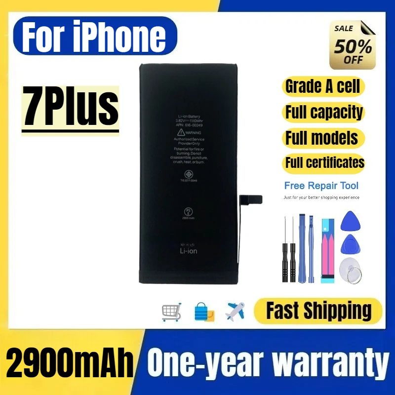 

A1661/A1784 for Iphone 7Plus Mobile Phone Battery High Quality Original Capacity Replacement Bateria Grade A Cell with Tools