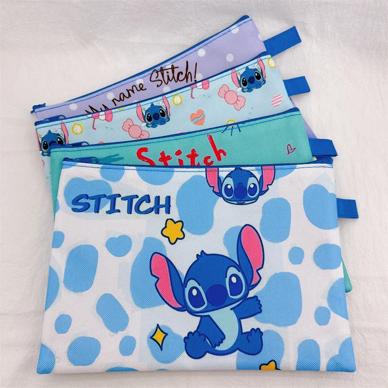 12 teile/los Disney Stich Bleistift Fall Cartoon A5 Dokument Tasche Datei Halter Schreibwaren Beutel Büro Schule Liefert