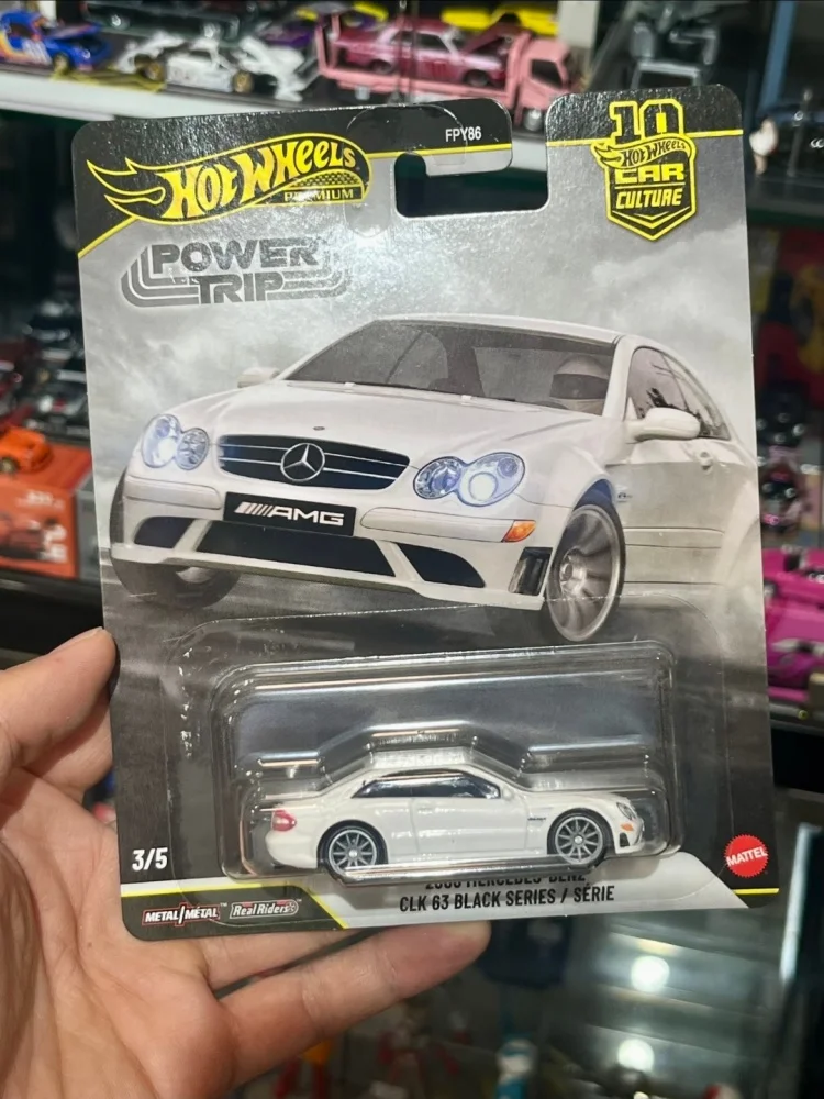 Hot Wheels Premium Diecast Car Model Power Trip FPY86 Mercedes CLK63 AMG BMW M3 Jeep Trackhawk Real Riders Metal Collectible