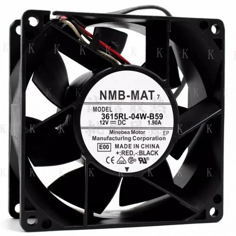 

C for NMB 3615RL-04W-B59 9038 DC12V 1.90A 9CM 3-Wire Dual Ball Cooling Fan