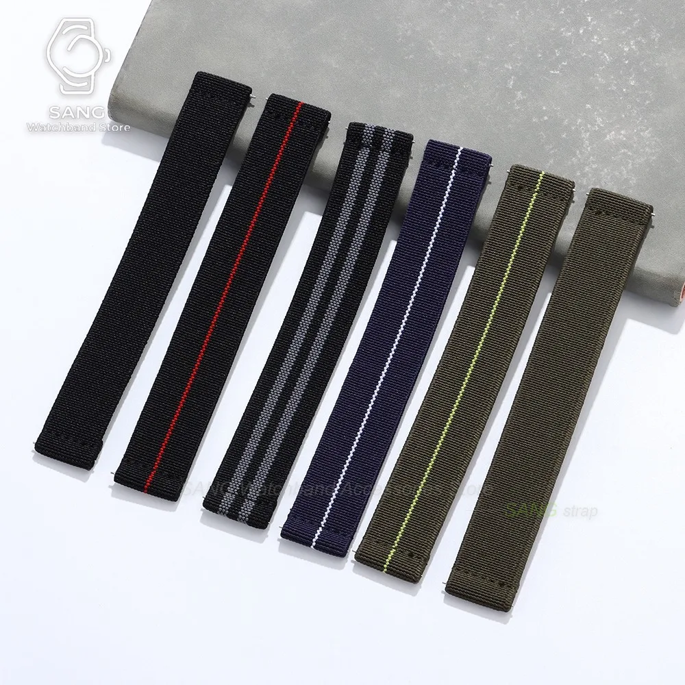 18mm 20mm 22mm Bracelets Elastic One-Piece Nylon Watch Strap Snug Comfort Fit Quick Release Design Unisex Sport Replacement Band