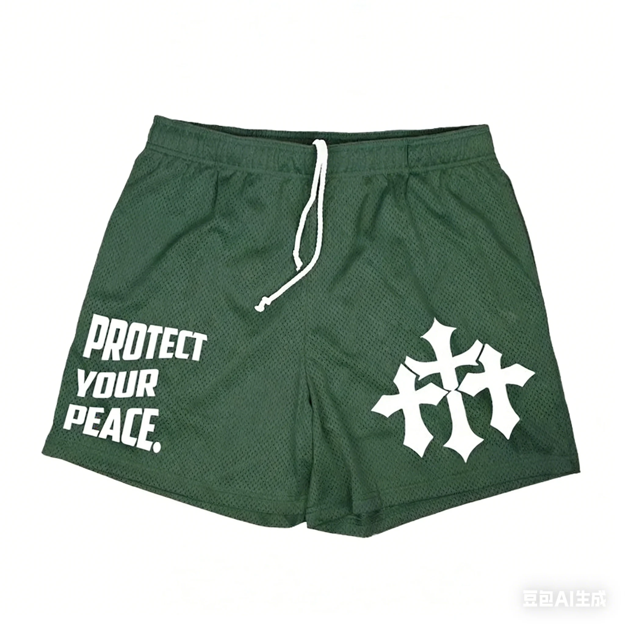 

Summer Sport Training Breathable Fashionable Shorts Men's Casual Cross Pattern Print Street Shorts Quick-drying Streetwear Moto