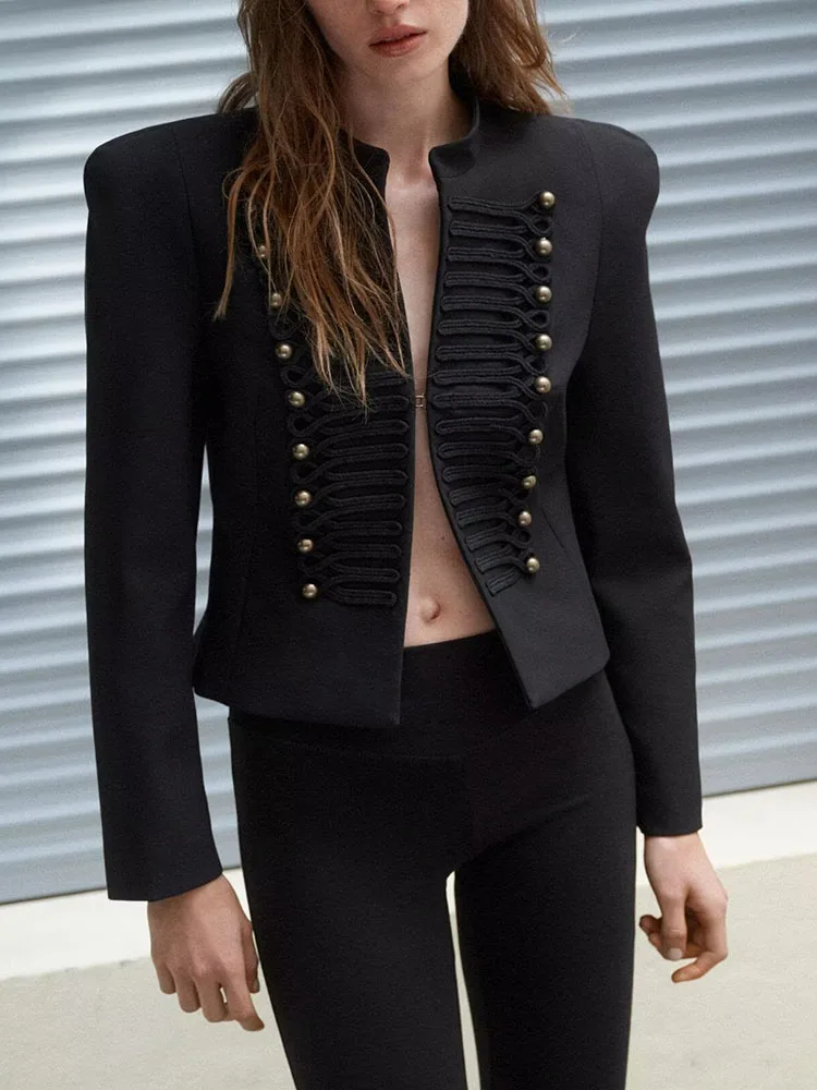 

Весна 2026: Новинка! Женская модная приталенная куртка с подплечниками, универсальная, качественная, для повседневной носки, с длинными рукавами, укороченная.