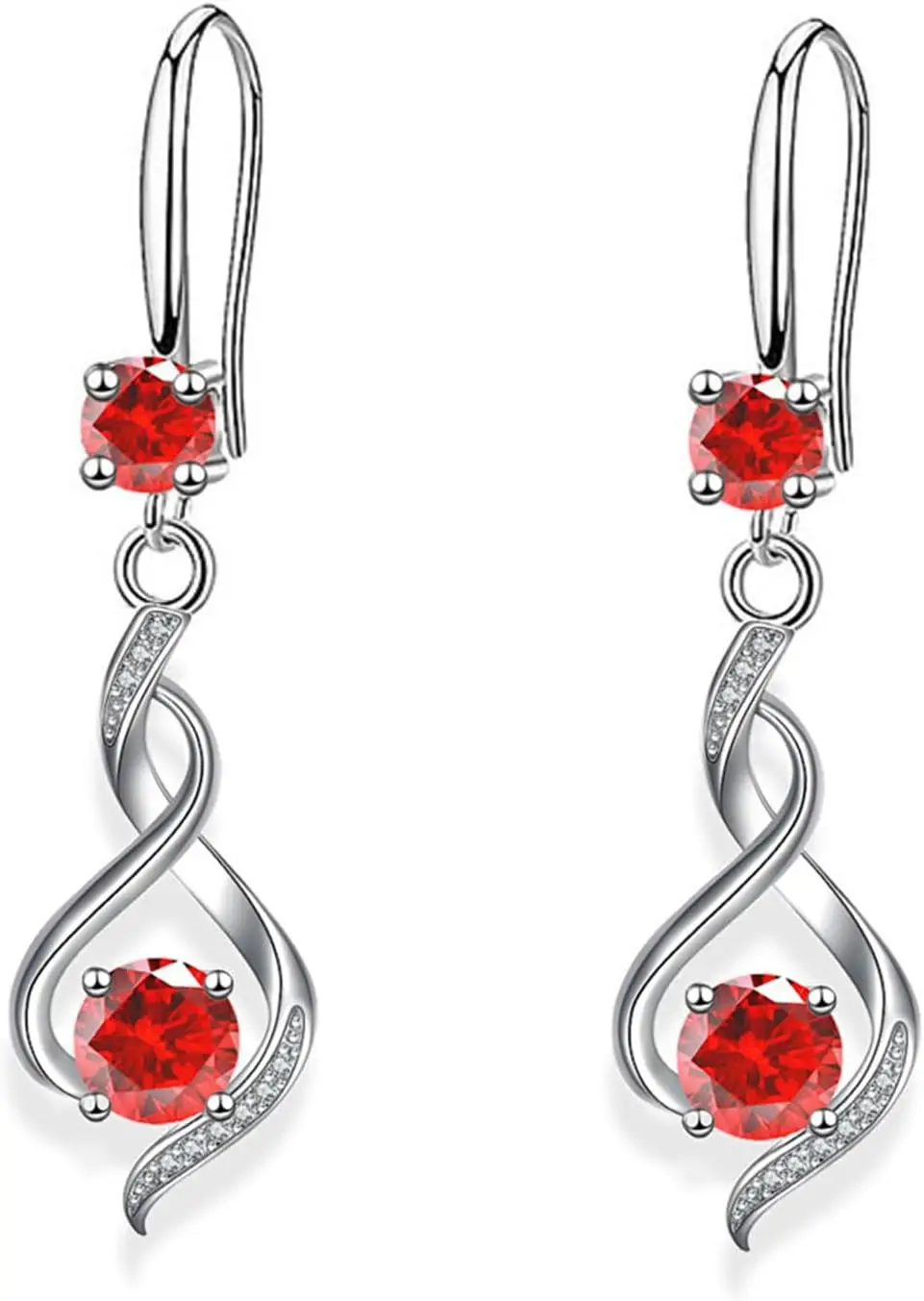 

Sterling Silver Dangle Earrings with Cubic Zirconia, Hypoallergenic Drop Style for Women | Elegant Gift for Girls