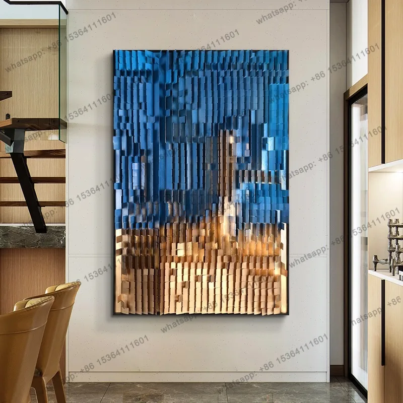 LJY metal craft painting villa entrance decorative painting art light luxury